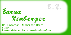 barna nimberger business card